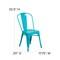Flash Furniture Crystal Teal-Blue Metal Indoor-Outdoor Stackable Chair, PK4 4-ET-3534-CB-GG - alternate 10