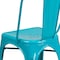 Flash Furniture Crystal Teal-Blue Metal Indoor-Outdoor Stackable Chair, PK4 4-ET-3534-CB-GG - alternate 9