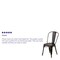 Flash Furniture Distressed Copper Metal Indoor-Outdoor Stackable Chair, PK4 4-ET-3534-COP-GG - alternate 5