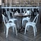 Flash Furniture Distressed Green-Blue Metal Indoor-Outdoor Stackable Chair, PK4 4-ET-3534-DB-GG - alternate 1