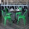 Flash Furniture Distressed Green Metal Indoor-Outdoor Stackable Chair, PK4 4-ET-3534-GN-GG - alternate 1