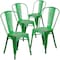 Flash Furniture Distressed Green Metal Indoor-Outdoor Stackable Chair, PK4 4-ET-3534-GN-GG - alternate 5