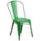 Flash Furniture Distressed Green Metal Indoor-Outdoor Stackable Chair, PK4 4-ET-3534-GN-GG - alternate 7