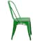 Flash Furniture Distressed Green Metal Indoor-Outdoor Stackable Chair, PK4 4-ET-3534-GN-GG - alternate 6