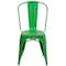 Flash Furniture Distressed Green Metal Indoor-Outdoor Stackable Chair, PK4 4-ET-3534-GN-GG - alternate 9