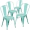 Flash Furniture Mint Green Metal Indoor-Outdoor Stackable Chair, PK4 4-ET-3534-MINT-GG - alternate 4