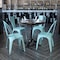 Flash Furniture Mint Green Metal Indoor-Outdoor Stackable Chair, PK4 4-ET-3534-MINT-GG - alternate 1