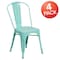 Flash Furniture Mint Green Metal Indoor-Outdoor Stackable Chair, PK4 4-ET-3534-MINT-GG - alternate 2