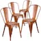 Flash Furniture Distressed Orange Metal Indoor-Outdoor Stackable Chair, PK4 4-ET-3534-OR-GG - alternate 4