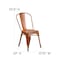Flash Furniture Distressed Orange Metal Indoor-Outdoor Stackable Chair, PK4 4-ET-3534-OR-GG - alternate 6