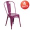 Flash Furniture Purple Metal Indoor-Outdoor Stackable Chair, PK4 4-ET-3534-PUR-GG - alternate 5