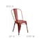 Flash Furniture Distressed Kelly Red Metal Indoor-Outdoor Stackable Chair, PK4 4-ET-3534-RD-GG - alternate 10