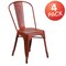 Flash Furniture Distressed Kelly Red Metal Indoor-Outdoor Stackable Chair, PK4 4-ET-3534-RD-GG - alternate 5