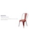 Flash Furniture Distressed Kelly Red Metal Indoor-Outdoor Stackable Chair, PK4 4-ET-3534-RD-GG - alternate 3