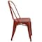 Flash Furniture Distressed Kelly Red Metal Indoor-Outdoor Stackable Chair, PK4 4-ET-3534-RD-GG - alternate 6