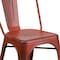 Flash Furniture Distressed Kelly Red Metal Indoor-Outdoor Stackable Chair, PK4 4-ET-3534-RD-GG - alternate 7
