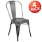 Flash Furniture Distressed Silver Gray Metal Indoor, PK4 4-ET-3534-SIL-GG - alternate 6