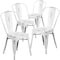 Flash Furniture Distressed White Metal Indoor-Outdoor Stackable Chair, PK4 4-ET-3534-WH-GG - alternate 4