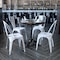 Flash Furniture Distressed White Metal Indoor-Outdoor Stackable Chair, PK4 4-ET-3534-WH-GG - alternate 1