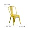 Flash Furniture Distressed Yellow Metal Indoor-Outdoor Stackable Chair, PK4 4-ET-3534-YL-GG - alternate 8