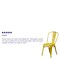Flash Furniture Distressed Yellow Metal Indoor-Outdoor Stackable Chair, PK4 4-ET-3534-YL-GG - alternate 4