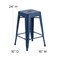 Flash Furniture 4PK 24"H Backless Blue Metal Counter Height Stool 4-ET-BT3503-24-AB-GG - alternate 2