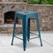 Flash Furniture 4PK 24"H Backless Blue Metal Counter Height Stool 4-ET-BT3503-24-AB-GG - alternate 1