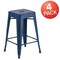 Flash Furniture 4PK 24"H Backless Blue Metal Counter Height Stool 4-ET-BT3503-24-AB-GG - alternate 8