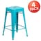 Flash Furniture 24"H Backless Teal-Blue Counter Height Stool, PK4 4-ET-BT3503-24-CB-GG - alternate 2