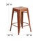 Flash Furniture 4PK 24" High Backless Copper Counter Height Stool 4-ET-BT3503-24-POC-GG - alternate 3