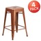 Flash Furniture 4PK 24" High Backless Copper Counter Height Stool 4-ET-BT3503-24-POC-GG - alternate 2