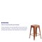 Flash Furniture 4PK 24" High Backless Copper Counter Height Stool 4-ET-BT3503-24-POC-GG - alternate 7