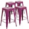 Flash Furniture 4PK 24" High Backless Purple Counter Height Stool 4-ET-BT3503-24-PUR-GG - alternate 2