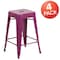 Flash Furniture 4PK 24" High Backless Purple Counter Height Stool 4-ET-BT3503-24-PUR-GG - alternate 1