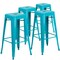 Flash Furniture 30" High Backless Crystal Teal-Blue Barstool, PK4 4-ET-BT3503-30-CB-GG - alternate 6