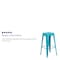 Flash Furniture 30" High Backless Crystal Teal-Blue Barstool, PK4 4-ET-BT3503-30-CB-GG - alternate 4