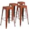 Flash Furniture 30" High Backless Aged Orange Metal Barstool, PK4 4-ET-BT3503-30-OR-GG - alternate 1