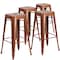 Flash Furniture 4 " High Backless Copper Metal Barstool, PK4 4-ET-BT3503-30-POC-GG - alternate 7
