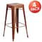 Flash Furniture 4 " High Backless Copper Metal Barstool, PK4 4-ET-BT3503-30-POC-GG - alternate 2