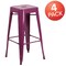 Flash Furniture 4 " High Backless Purple Metal Barstool, PK4 4-ET-BT3503-30-PUR-GG - alternate 1