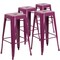 Flash Furniture 4 " High Backless Purple Metal Barstool, PK4 4-ET-BT3503-30-PUR-GG - alternate 2
