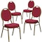 Flash Furniture Burgundy Fabric Banquet Chair, PK4 4-FD-C04-ALLGOLD-2804-GG - alternate 3