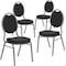 Flash Furniture Black Fabric Banquet Chair, PK4 4-FD-C04-SILVERVEIN-S076-GG - alternate 3