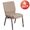 Flash Furniture Beige Fabric Church Chair, PK4 4-FD-CH02185-CV-BGE1-BAS-GG - alternate 1