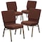 Flash Furniture Brown Fabric Church Chair, PK4 4-FD-CH02185-GV-10355-BAS-GG - alternate 1