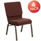 Flash Furniture Brown Fabric Church Chair, PK4 4-FD-CH02185-GV-10355-GG - alternate 1