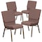 Flash Furniture Brown Dot Fabric Church Chair, PK4 4-FD-CH02185-GV-BNDOT-GG - alternate 5