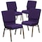 Flash Furniture Purple Fabric Church Chair, PK4 4-FD-CH02185-GV-ROY-BAS-GG - alternate 1