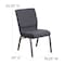 Flash Furniture Dark Gray Fabric Church Chair, PK4 4-FD-CH02185-SV-DKGY-GG - alternate 3