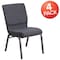 Flash Furniture Dark Gray Fabric Church Chair, PK4 4-FD-CH02185-SV-DKGY-GG - alternate 5